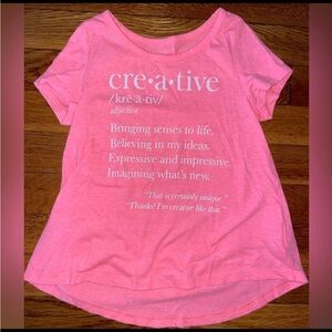 5/$25 Old Navy pink creative tshirt